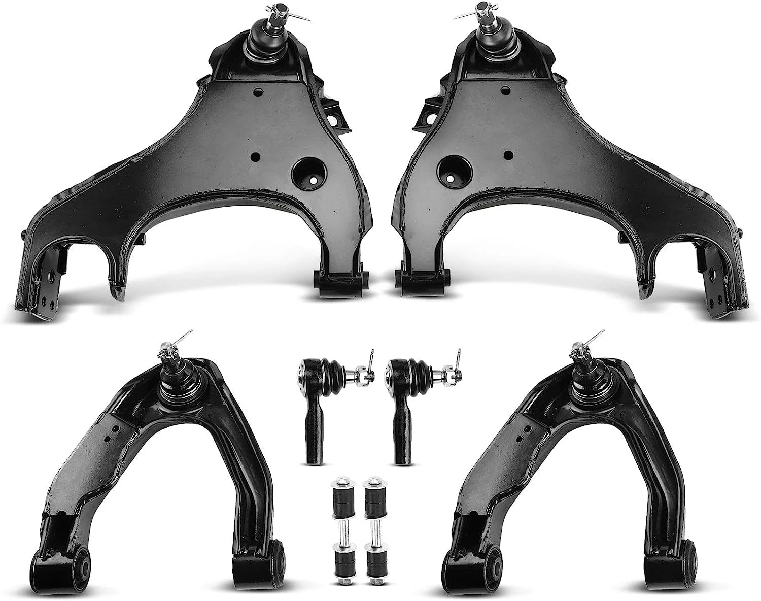 A-Premium 8Pcs Front Suspension Kit, Upper & Lower Control Arm Outer Tie Rod End Sway Bar Links, Compatible with Nissan Xterra 2000 2001 2002 2003 2004