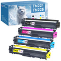 TN221 TN225 Toner Cartridge Compatible for Brother TN221 TN225 TN-221 TN-225 HL-3150CDW 3152CDW 3170C MFC-9130CW 9140CDN 9330CDW Printer Ink (Black Cyan Yellow Magenta 4-Pack)