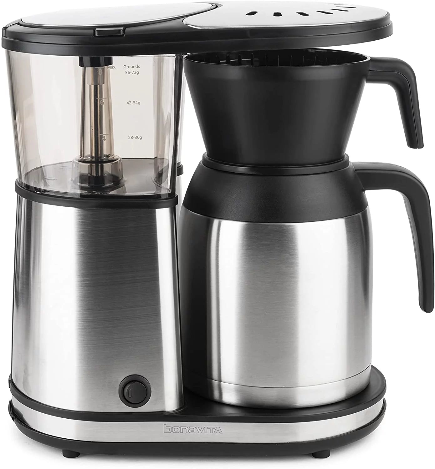 durable Bonavita 8 Cup Drip Coffee Maker Machine  One-Touch Pour Over Brewing w/ Double Wall Thermal Carafe  Flat Bottom Filter Basket  BPA Free  Dishwasher Safe  SCA Certified  Stainless