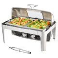 BENTISM Chafing Dish Buffet Set 2 Pack 9QT Stainless Steel Food Warmer Chafer Kit with 2 Half Size Food Pans