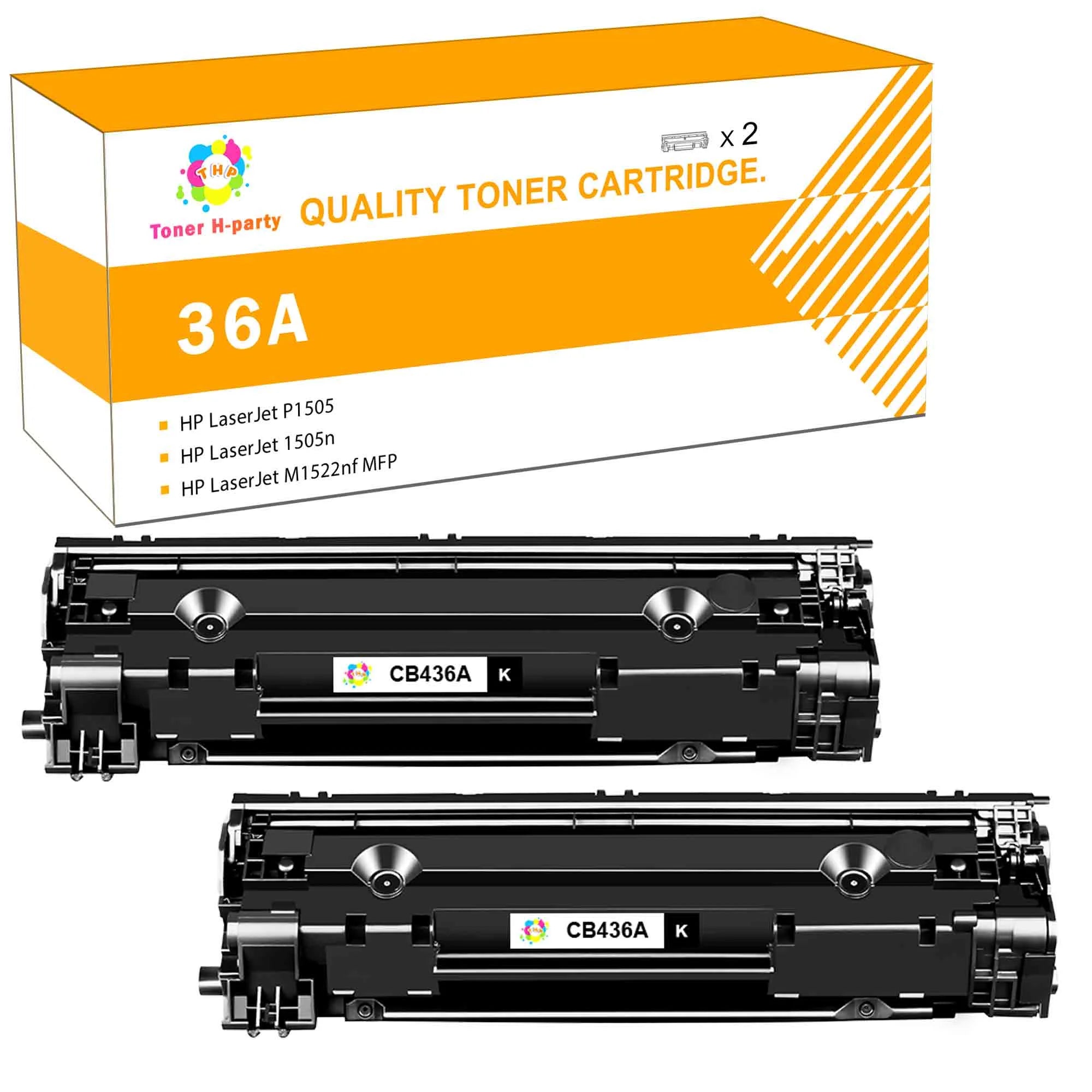 Toner H-Party CB436 36A 36a toner Compatible Toner Cartridge for LaserJet P1005 P1006 P1505 P1505N P1100 P1102 P1102W P1102WHP Printer (Black£¬2 Pack£¬2000 Pages)