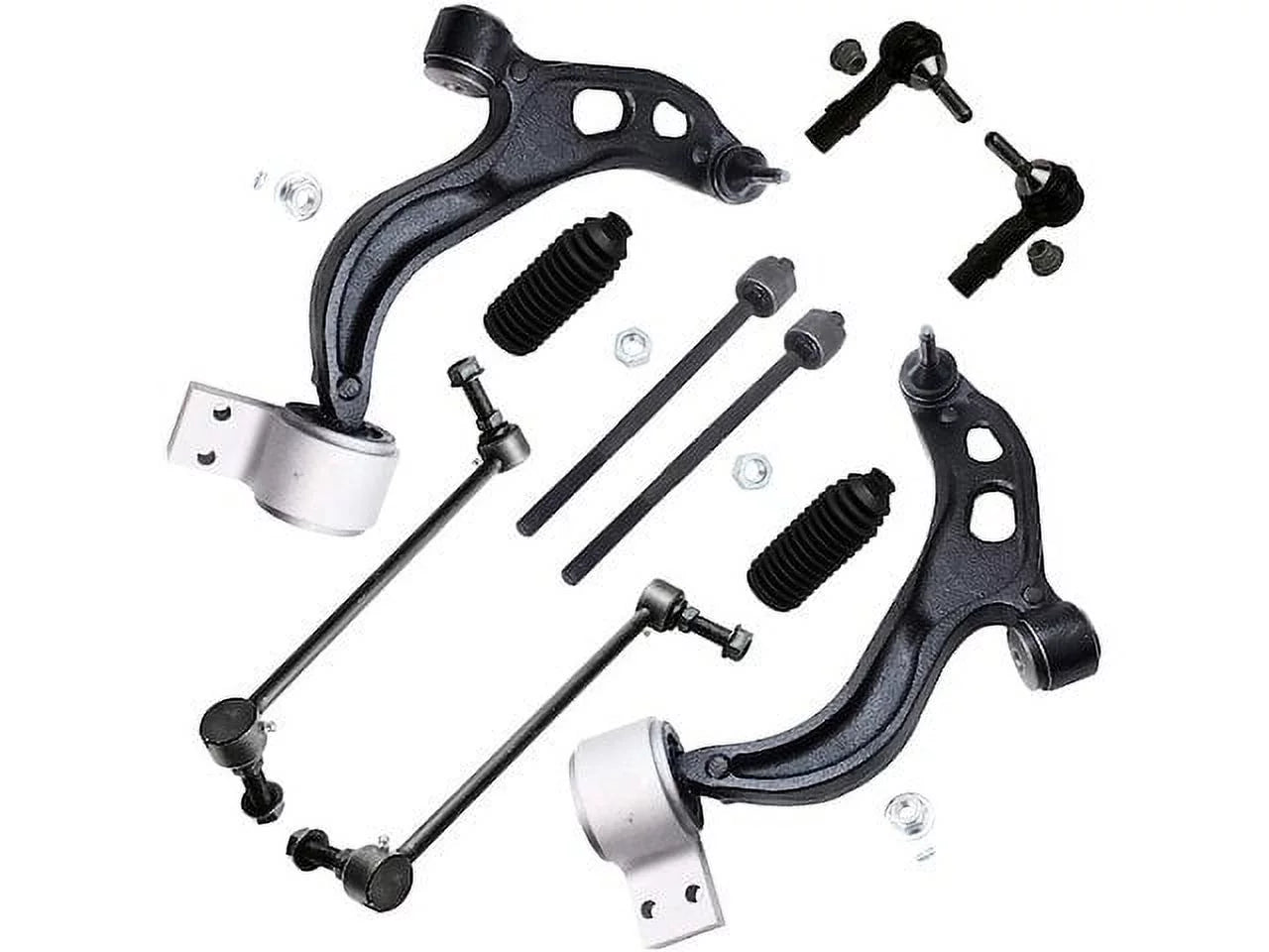 Front Control Arm Ball Joint Tie Rod End and Sway Bar Link Kit - 10-Piece - Compatible with 2010 - 2012 Ford Flex 2011