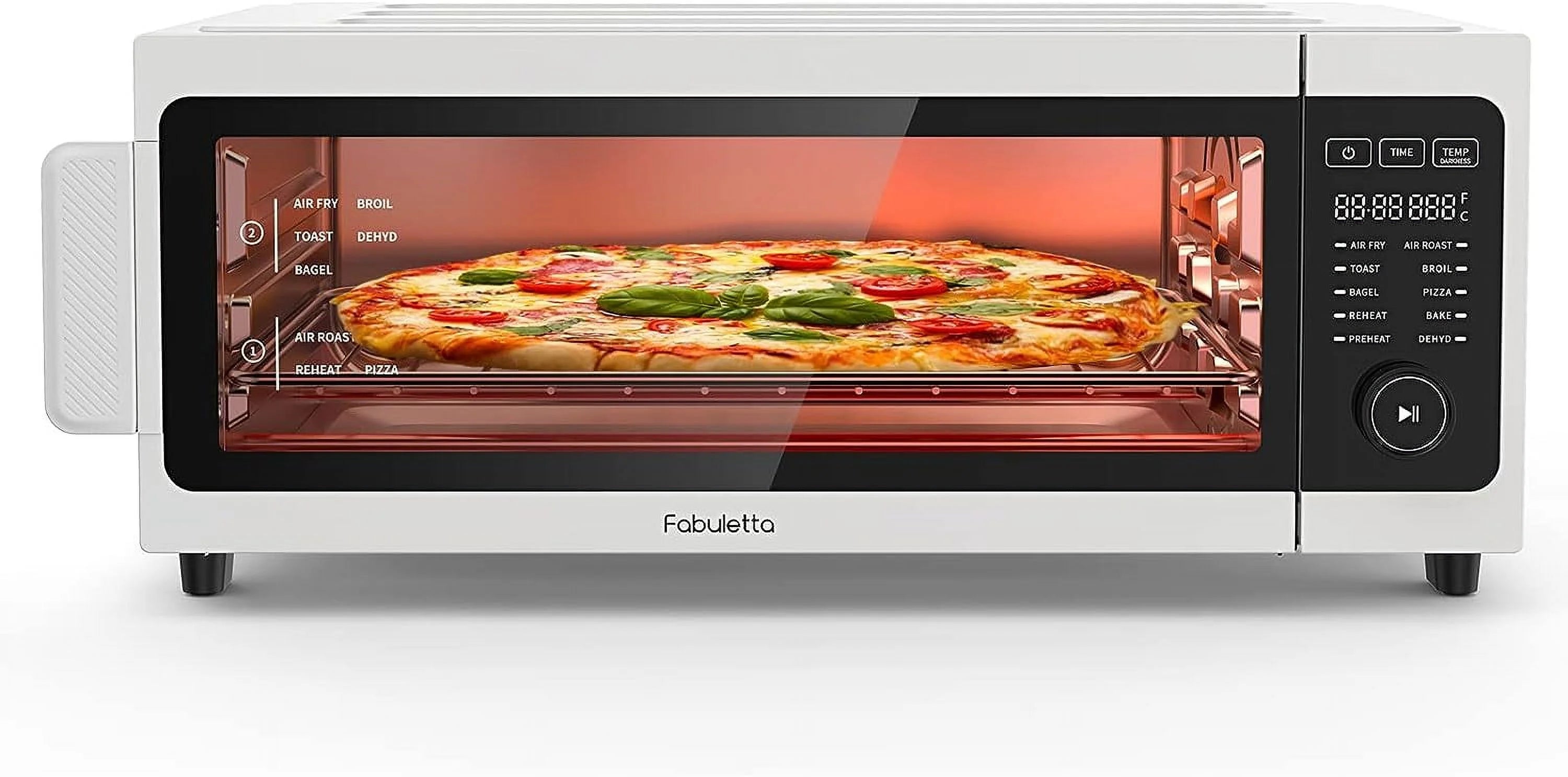 Toaster Oven Air Fryer Combo - 10-in-1 Countertop Convection Oven 1800W, Flip Up & Away Capability for Storage Space, Oil-Less Toaster Oven Fit 12 Pizza, 9 Slices Toast, 5 Accessories