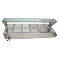 PreAsion 6-Pan Food Warmer Stove Bain-marie Commercial Canteen Buffet Steam Heater Table with Glass Guard