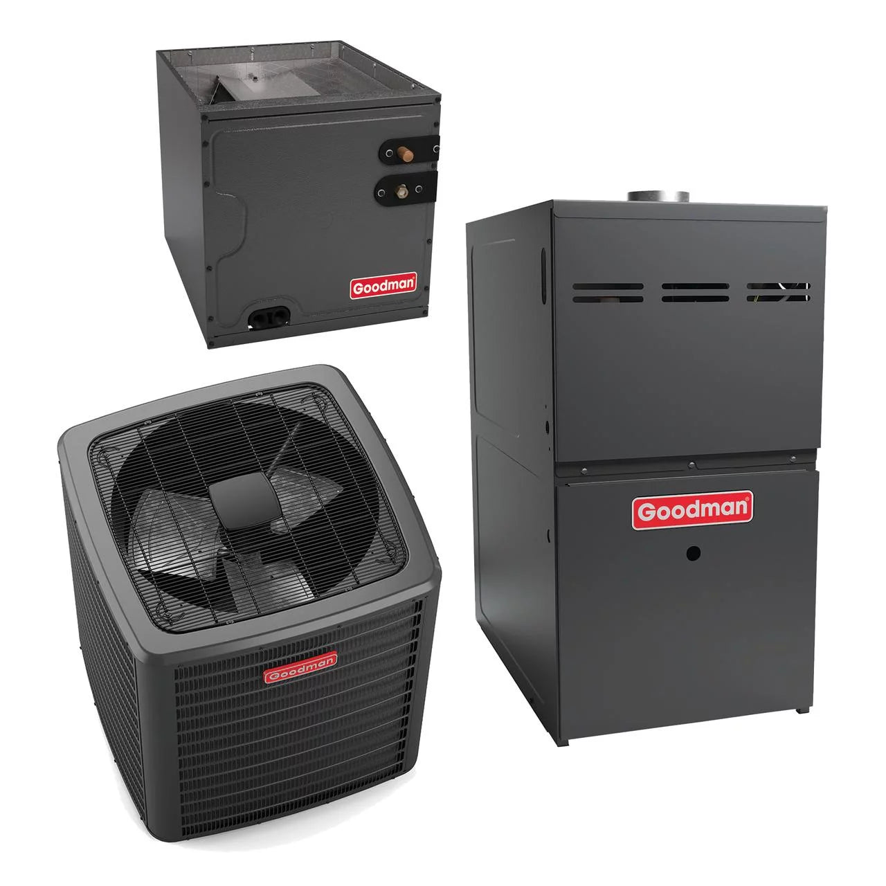 Goodman 3 Ton 15.2 SEER2 80,000 Btu 80% Afue 2-Stage Gas System (9-Speed Motor) - GSXH503610 - CAPFA4226C6 - GM9C800804CN - TX3N4
