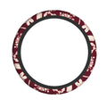 XMXY Car Steering Wheel Cover, Red Holiday Decorations Non-Slip Jeep Truck Universal Elastic Steering Wheel Protector 15 inch