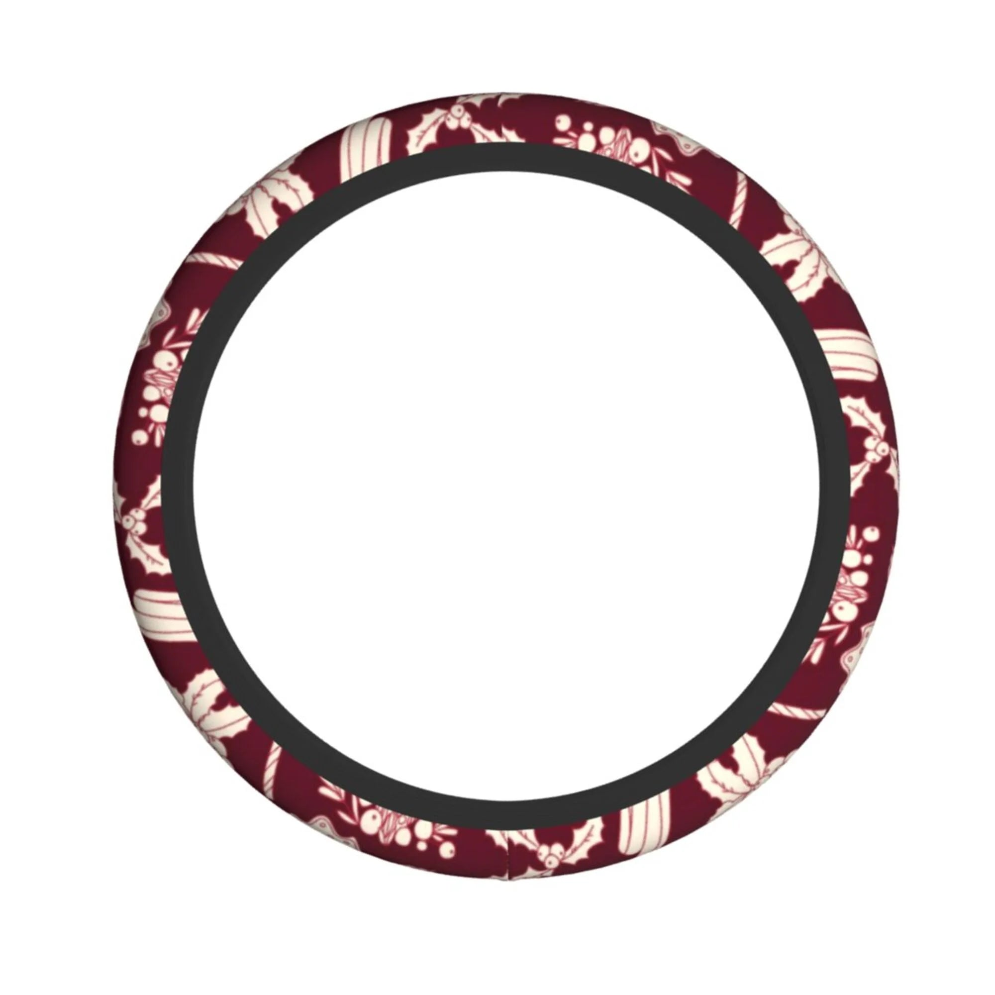 XMXY Car Steering Wheel Cover, Red Holiday Decorations Non-Slip Jeep Truck Universal Elastic Steering Wheel Protector 15 inch