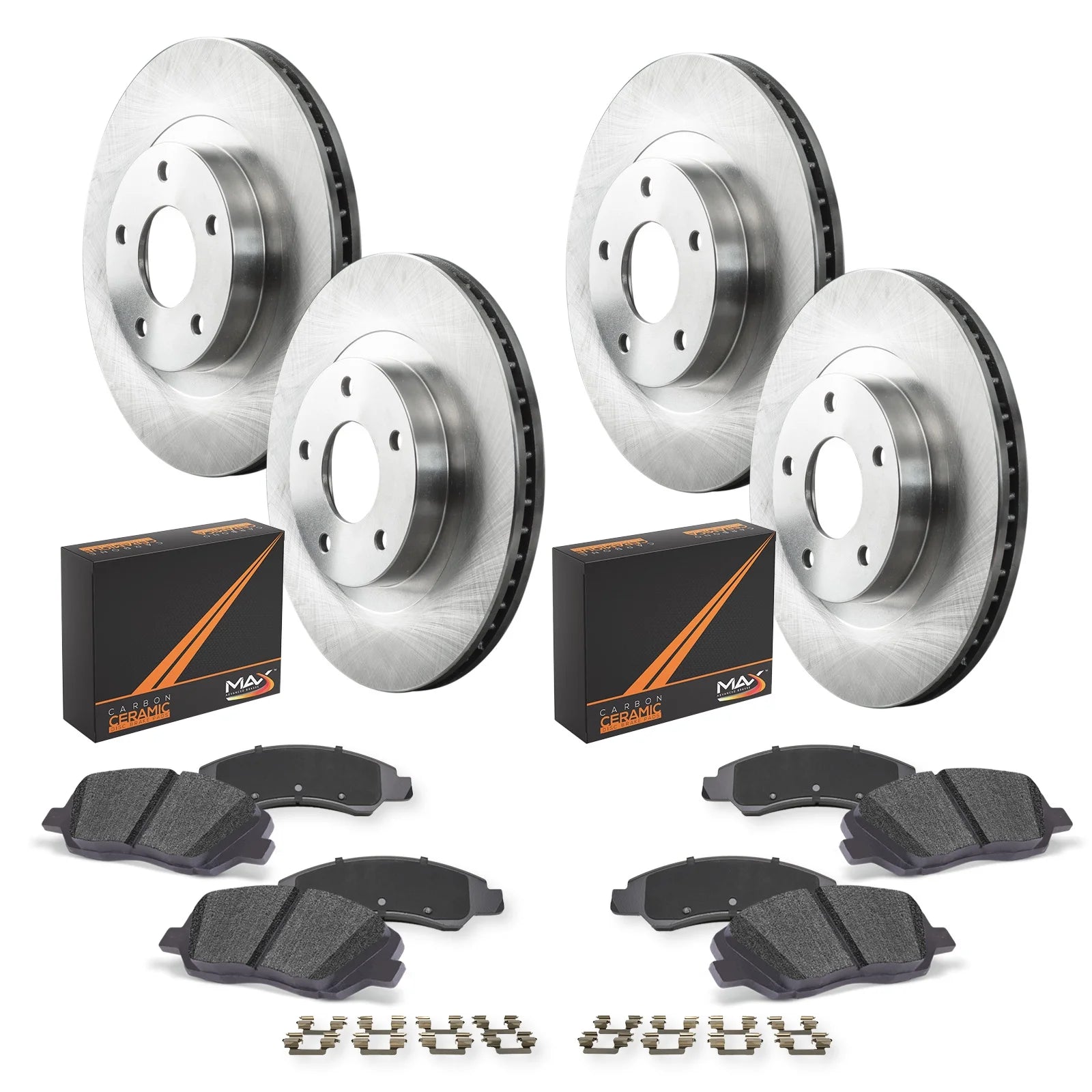 Max Advanced Brakes - Brake Kit for 2007 2008 2009 2010 Acura CSX 2006-2010 2011 Honda Civic Brakes Front and Rear Replacement Disc Brake Rotors and Ceramic Brake Pads
