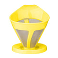 Easy to Clean Metal Cone Paperless Stainless Steel Coffee Filter Reusable Coffee Maker Slow Drip Pour Over Coffee Dripper YELLOW