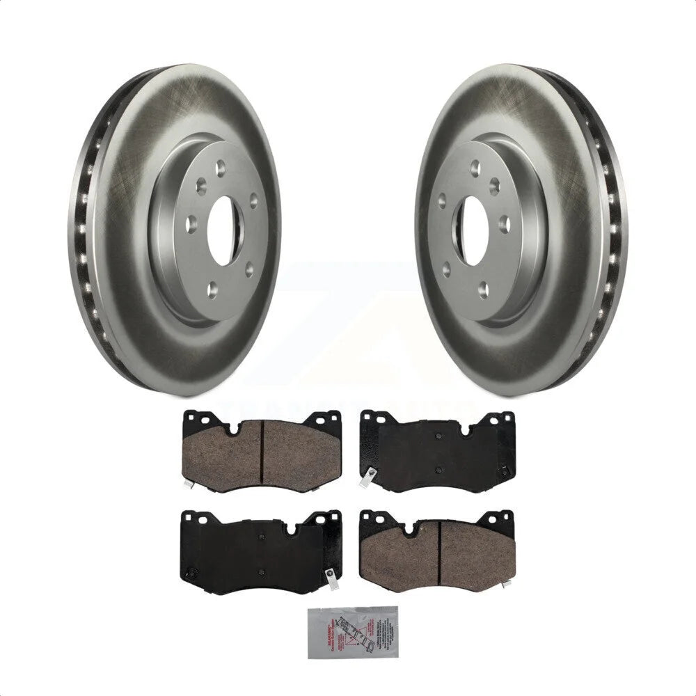 Transit Auto - Front Coated Disc Brake Rotors And Ceramic Pads Kit For 2020 Chevrolet Corvette Stingray 345mm KGA-105566