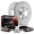 Power Stop Front Z23 Daily Driver Carbon-Fiber Ceramic Brake Pad and Drilled & Slotted Rotor Kit K9009