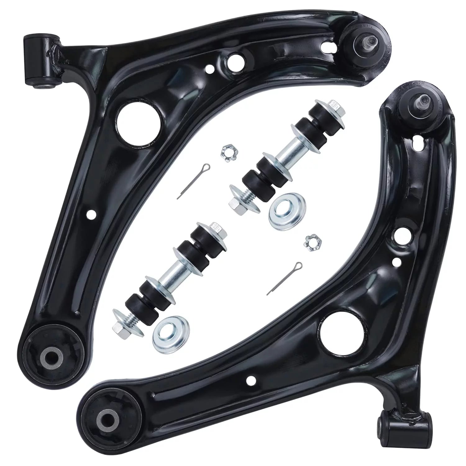 Detroit Axle - Front Lower Control Arms for 2004 2005 2006 Scion xA xB, 2 Lower Control Arms w/Pre-Assembled Ball Joints, 2 Sway Bar Links Replacement