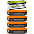 greencycle Compatible Toner Cartridge Replacement for HP 128A CE320A to use in LaserJet Pro CM1415fn CM1415fnw CP1525nw Color MFP Series Printer - 4 Pack CE320A, Black