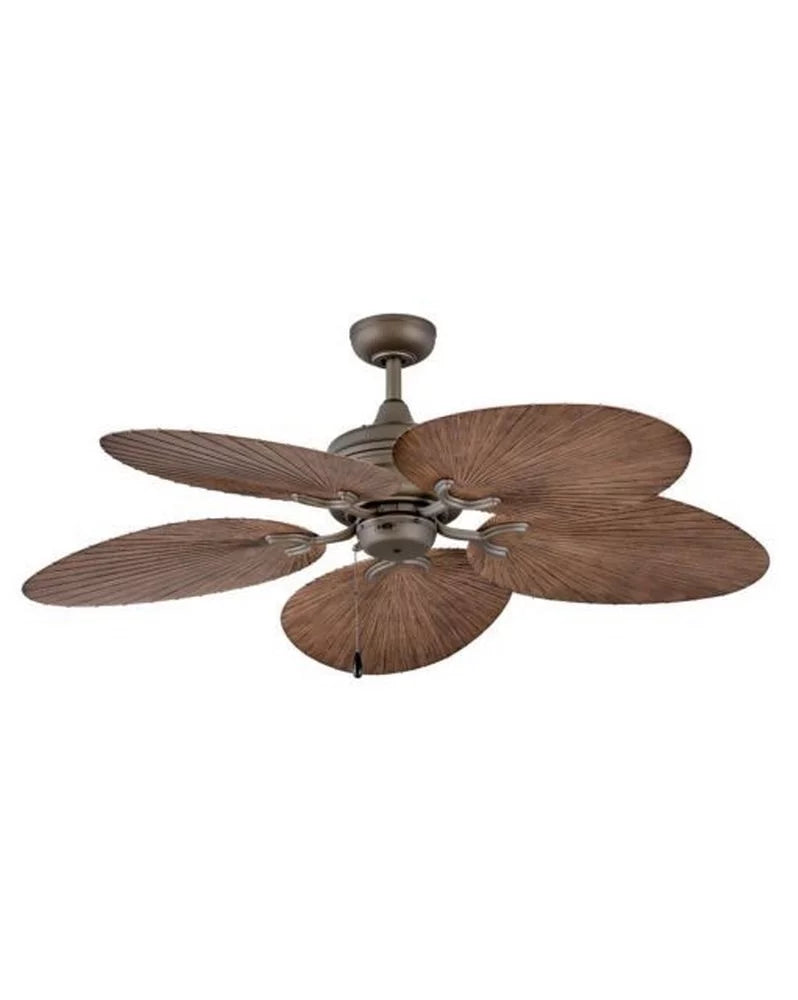 Nature Inspired Leaf-Shaped 5-Blade Ceiling Fan with Streamlined Silhouette and Coastal Edge 52 inches W X 15.75 inches H-Metallic Matte Bronze Finish