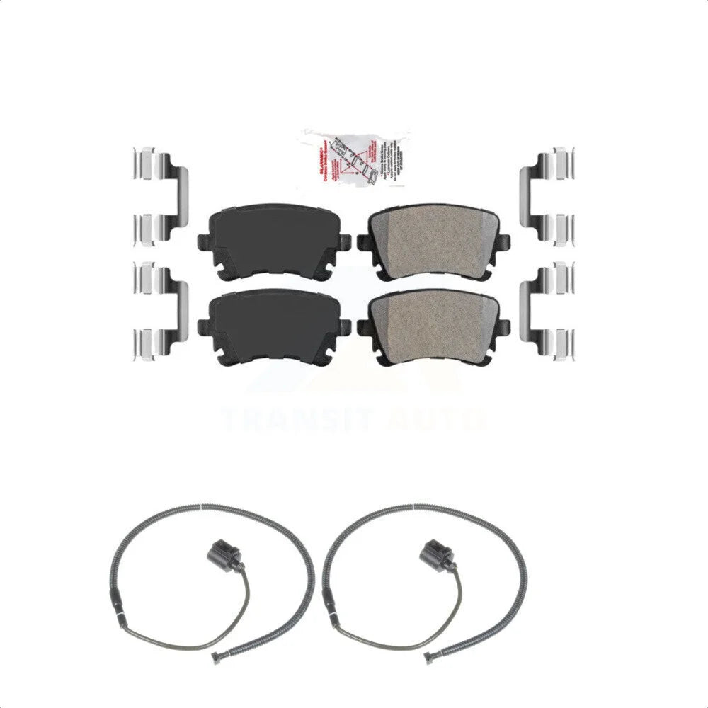 Transit Auto - Rear Ceramiced Disc Brake Pads And Wear Sensors Kit For Volkswagen Phaeton Audi S6 KNW-101080