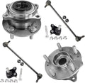Detroit Axle - Front Wheel Bearing & Hubs Sway Bar Links Lower Ball Joints Replacement for Hyundai Sonata Kia Optima - 6pc Set