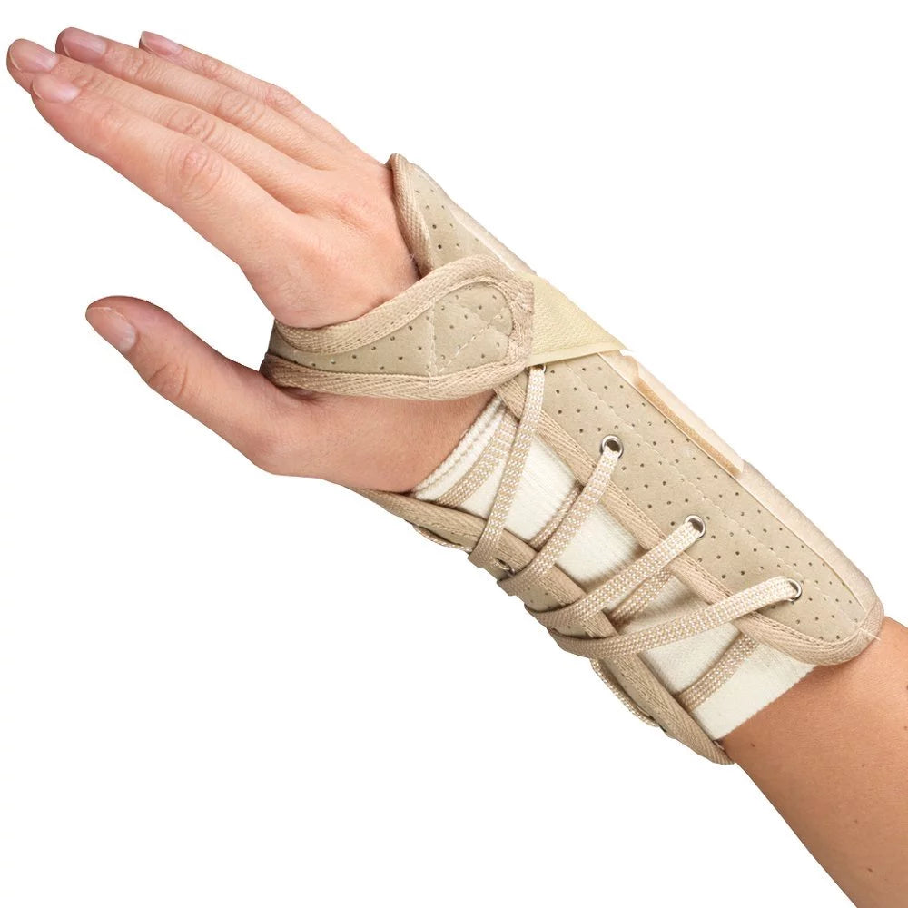 OTC Cock-Up Wrist Splint - Suede Finish, Right Hand, Beige, Small