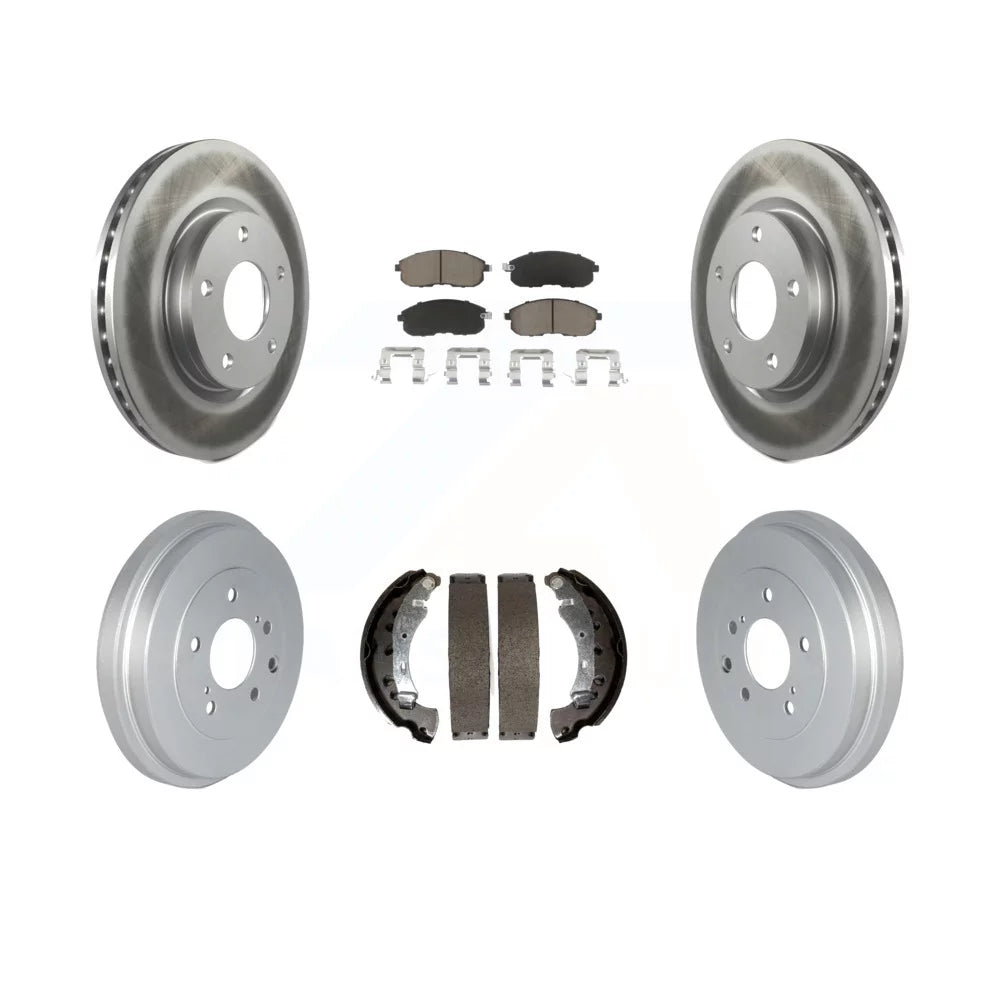 Transit Auto - Front Rear Coated Disc Brake Rotors Ceramic Pads And Drum Kit For Nissan Sentra KGC-102002