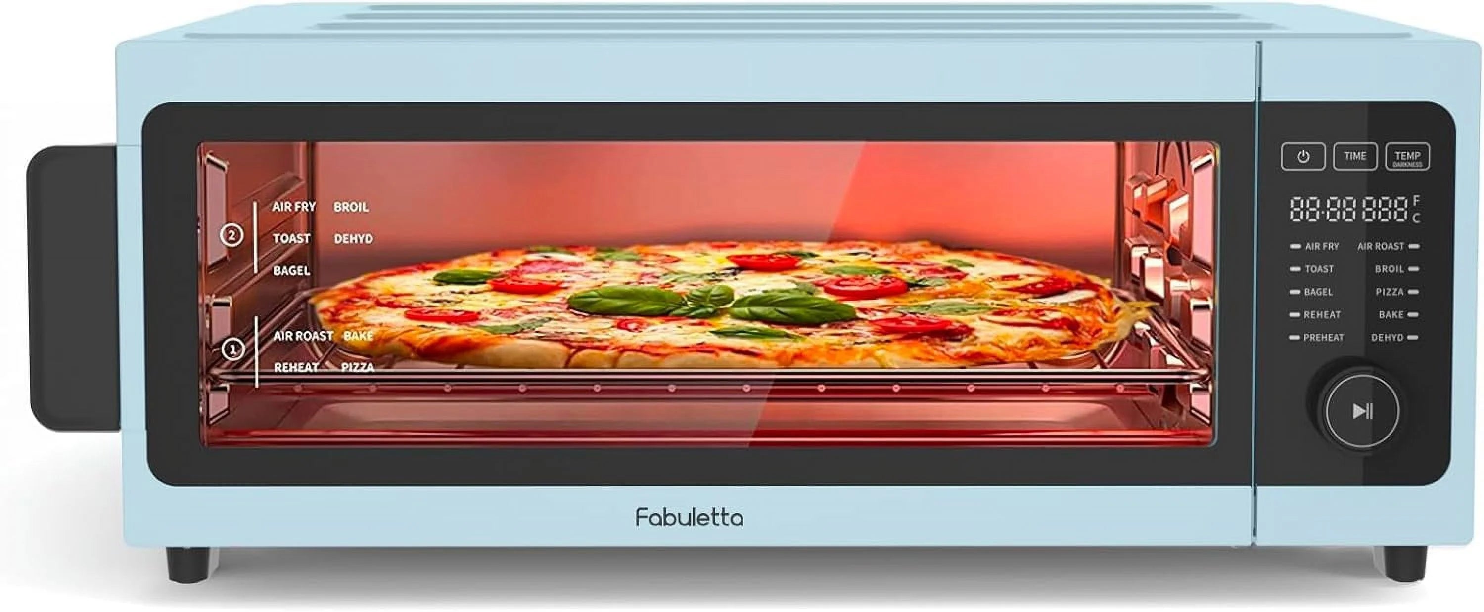 Toaster Oven Air Fryer Combo - KEERDAO 10-in-1 Countertop Convection Oven 1800W, Flip Up & Away Capability for Storage Space, Oil-Less Toaster Oven Fit 12 Pizza, 9 Slices Toast, 5 Accessories