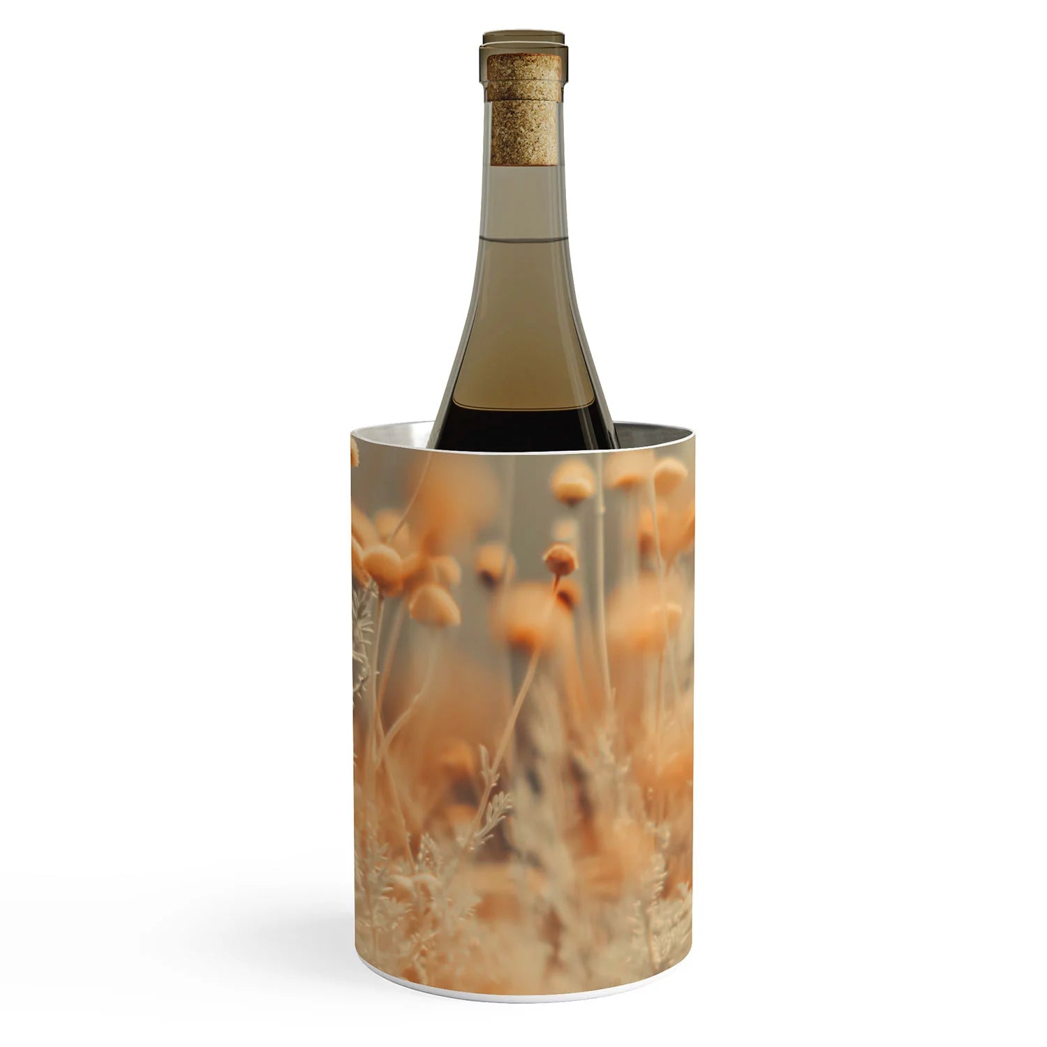 Society6 Ingrid Beddoes Mustard Yellow Flowers Wine Chiller