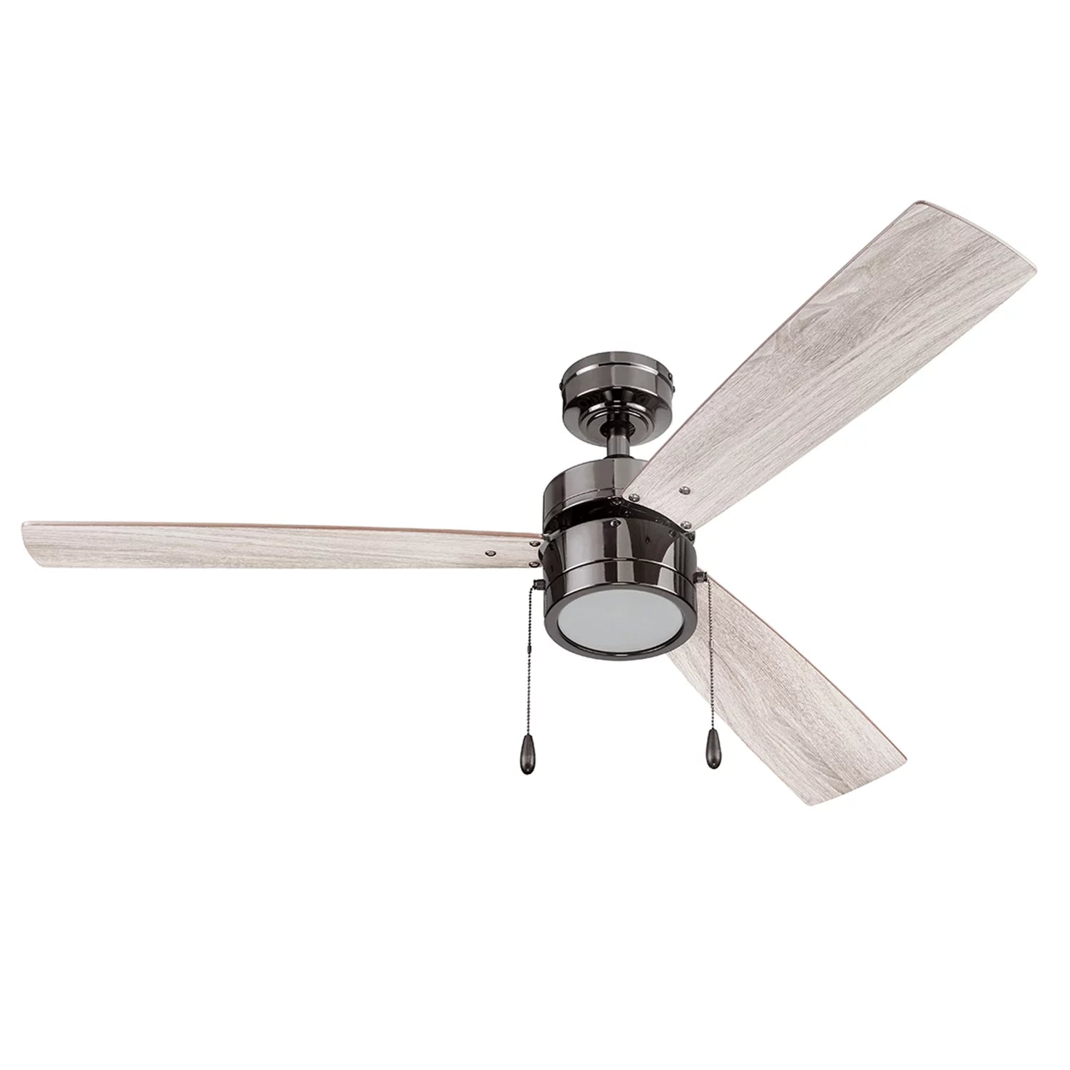 Prominence Home Madrona 52 Gun Metal Modern Ceiling Fan with 3 Blades, Integrated LED Light Kit, Pull Chains & Reverse Airflow