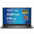 Dell Inspiron 15 3000 3525 Business Laptop 15.6 FHD 120Hz WVA Anti-Glare Narrow Border Display AMD Ryzen 5000 Series Octa-Core Ryzen 7 5825U 32GB RAM 2TB SSD HDMI MaxxAudio Win11Pro Carbon Black