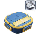 Two Grid Portable Food Warmer School Lunch Box Bento Food Container Stainless Steel Square Lunch Box for Healthy Travel Office for Girls Boys£¨Samll£¬Blue£©
