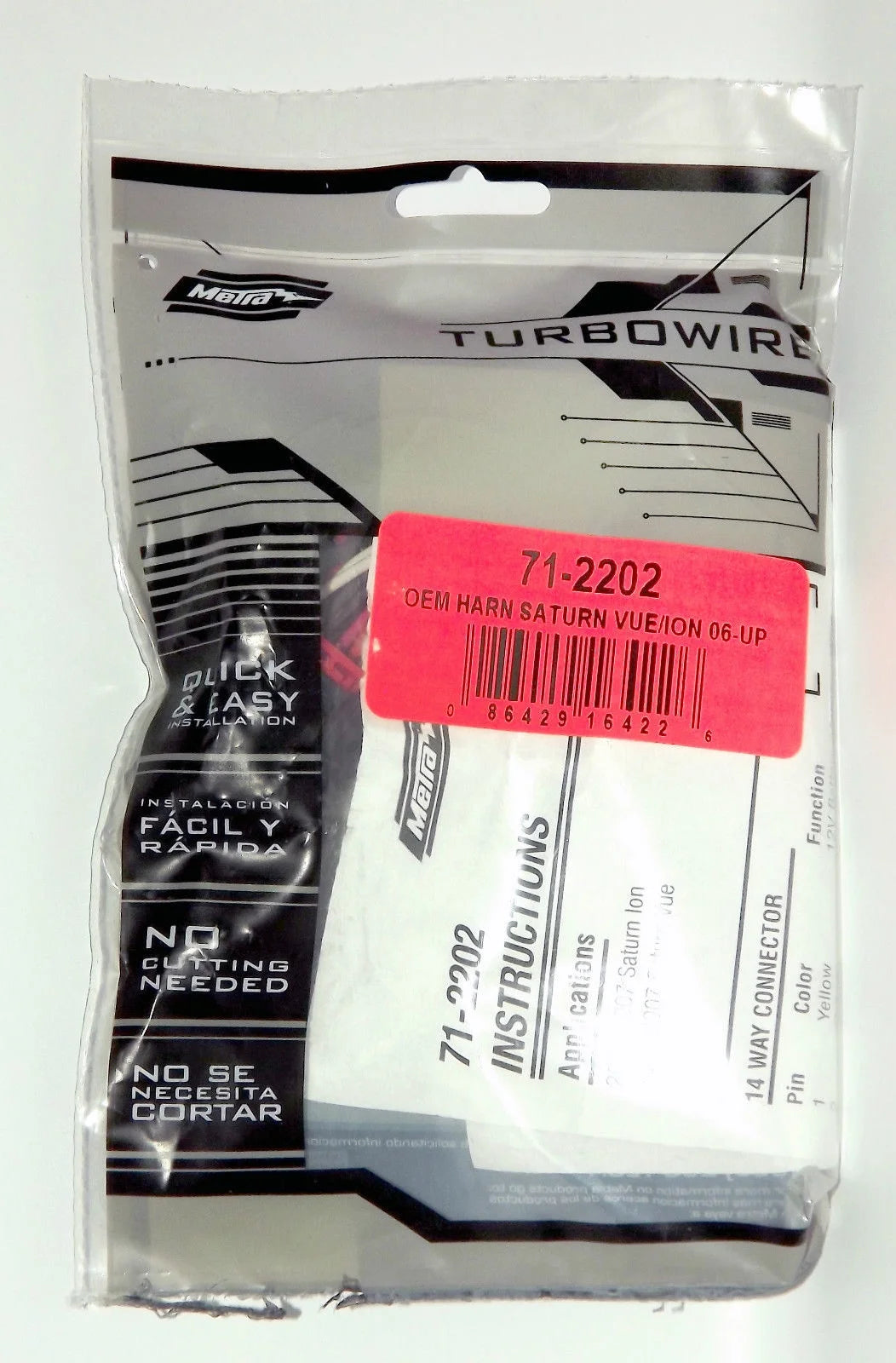 Metra Turbowire OEM Wire Harness for Saturn Vue Ion 2006-07 71-2202