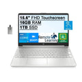 HP 2021 15.6 FHD IPS Touchscreen Laptop Computer, Intel Core i5-1135G7 (Beats i7-1065g7), 16GB RAM, 1TB SSD, Intel Iris Xe Graphics, HD Webcam, HD Audio, Windows 11S, Silver, 32GB SnowBell USB Card