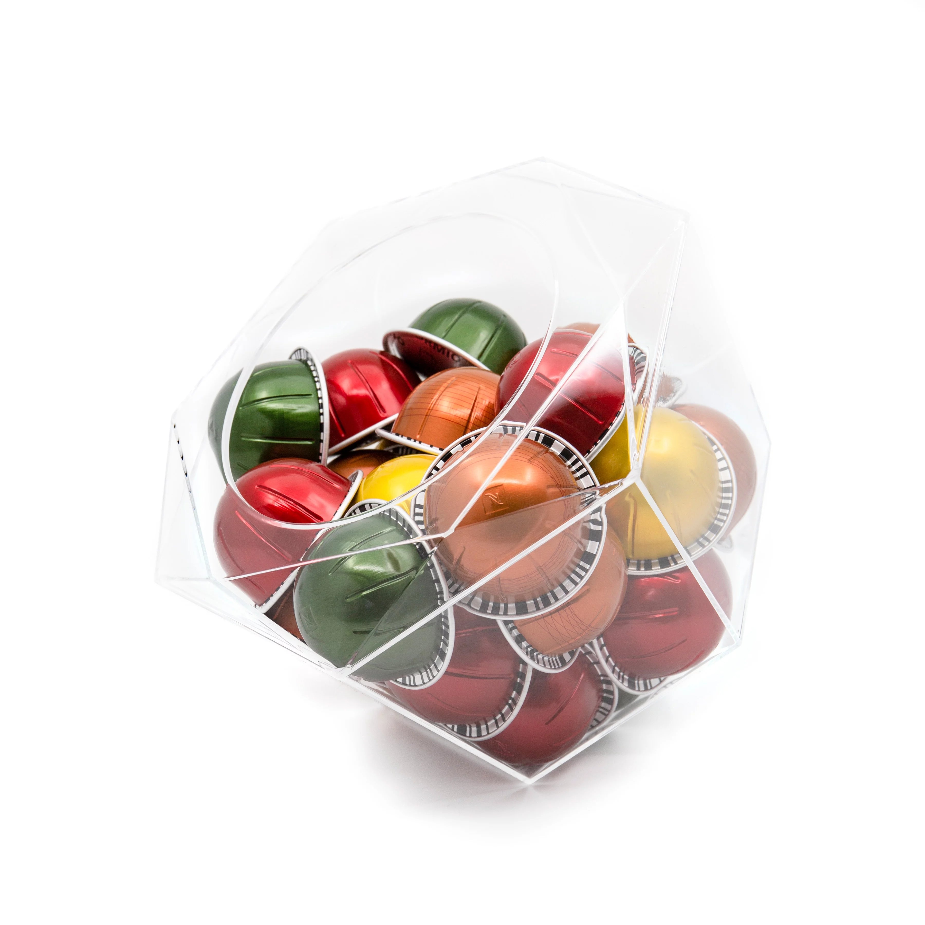 Verre Collection Hexagon Capsule Pod Holder, Compatible for Nespresso Vertuoline.