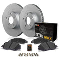 Max Advanced Brakes - Brake Kit for 2004 2005 2006 2007 2008 2009 2010 2011 Honda Civic Acura RSX Front Replacement Geomet Coated Disc Brake Rotors and Ceramic Brake Pads