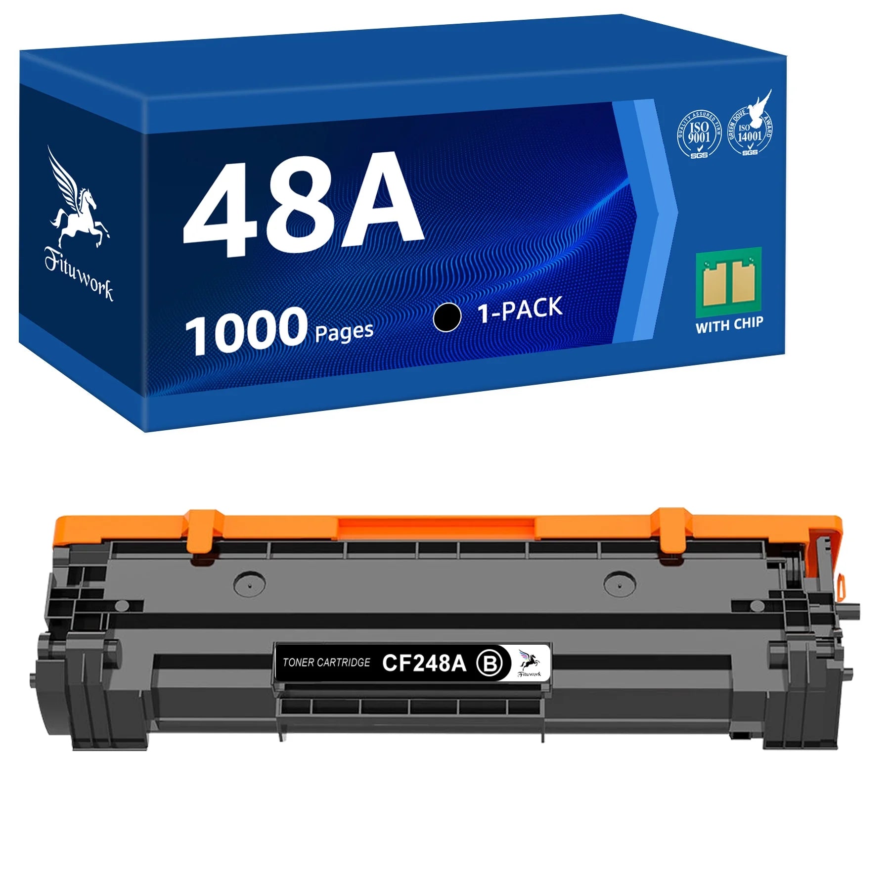 48A Toner Cartridge Replacement for HP 48A CF248A Toner Cartridge Black Ink for use in HP Pro M15w M15a M16w M16a MFP M29w M29a M28w M28a Printer, 1 Pack