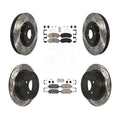 Transit Auto - Front Rear Ceramic Pads And Coated Drilled Slotted Disc Brake Rotors Kit For 2007-2012 Nissan Sentra SE-R Spec V KDA-100925