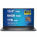 Dell Inspiron 15 3000 3525 Business Laptop 15.6 FHD 120Hz WVA Anti-Glare Narrow Border Display AMD Ryzen 5000 Series Octa-Core Ryzen 7 5825U 64GB RAM 1TB SSD HDMI MaxxAudio Win11Pro Carbon Black