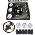 Hydraulic Nitrogen Accumulator Gas Charging System Pressure Test Kit 400bar 6000PSI Inflatable Tool w/3 Gauge 2M Hose Heavy Duty
