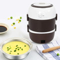 Electric Lunch Box 3 Layers 2L Portable Stainless Steel Food Warmer Container