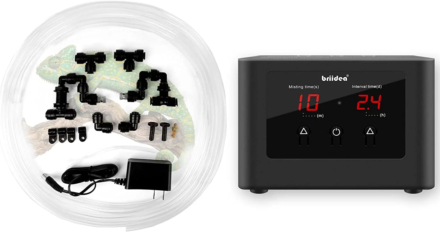 Briidea Reptile Misting System,Automatic Humidifiers with Adjustable Spray Nozzles