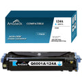 Amateck Compatible Toner Cartridge Replacement for HP Q6001A 124A Cyan 1 Pack for Color Laserjet 1600, 2600n, 2605dn, 2605dtn, CM1015mfp, Color Laserjet CM1017mfp
