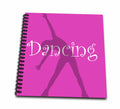 3dRose Dancing Silhouette Girl With The Word Dancing - Drawing Book, 8 by 8-inch