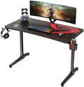 NLIBOOMLife It's_Organized Gaming Desk  60 Inch Computer Desk Carbon Fiber Surface Gamer Desk with Free Mouse pad  T-Shaped Professional Gaming Table with USB Gaming Rack  Cup Holder