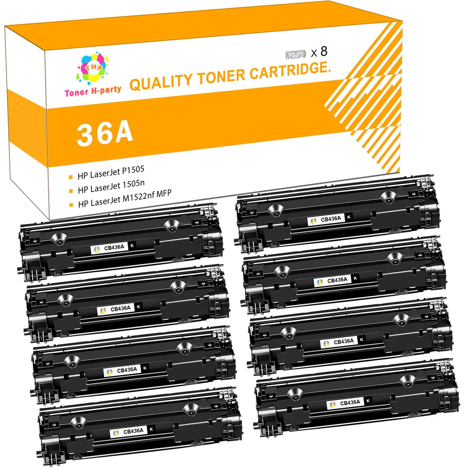 Toner H-Party CB436 36A 36a toner Compatible Toner Cartridge for LaserJet P1005 P1006 P1505 P1505N P1100 P1102 P1102W P1102WHP Printer (Black£¬8 Pack£¬2000 Pages)