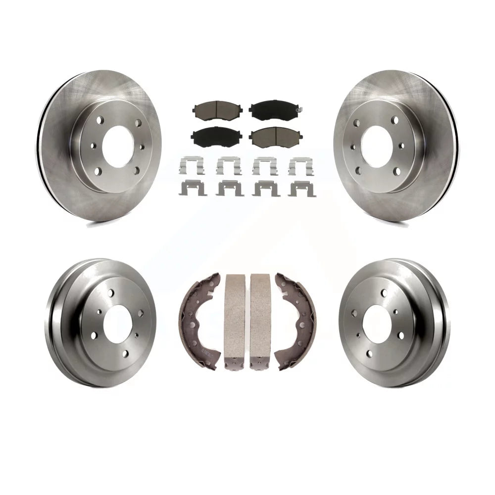 Transit Auto - Front Rear Disc Brake Rotors Ceramic Pads And Drum Kit For 2002-2006 Nissan Sentra 1.8L K8C-102523