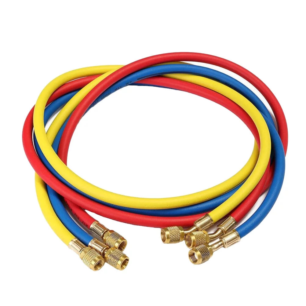 HEMOTON 60 inch AC Charging Hose HVAC Refrigerant R12 R22 R404 R502 R134A Car Air Conditioning Refrigeration Tube 3000-600 PSI Standard