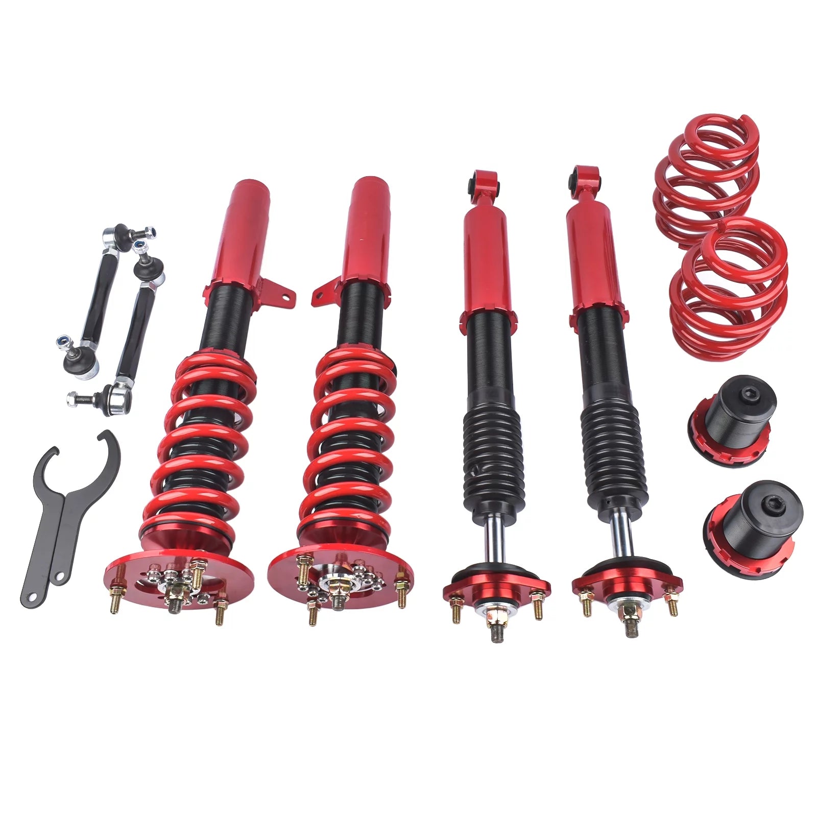 GELUOXI Coilover Spring and Shock Assembly for BMW 318i 320i 323i Coupe Sedan 1999-2005 Red 4Pcs