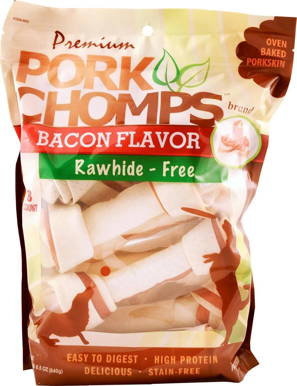 Pork Chomps 6-7 in. Bacon Knots Dog Chew, 8 ct.