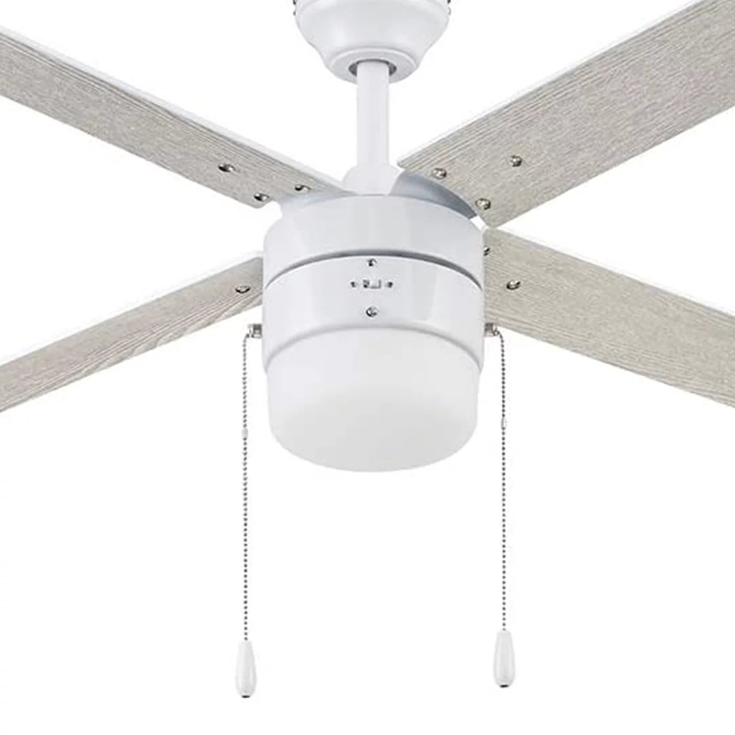 Prominence Home Chism 52 White Modern Ceiling Fan with 4 Blades, Light Kit, Pull Chains & Reverse Airflow