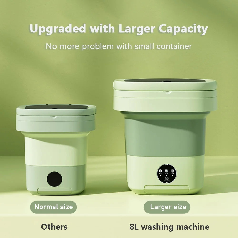 8L Portable with Foldable Spin Dryer with Drain Basket Drain Hose for Travel Housing