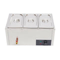 Oukaning 3-Pan Bain Marie Deep Food Warmer Buffet Table Steamer Countertop Commercial Food Warmer 57.5x38x27cm