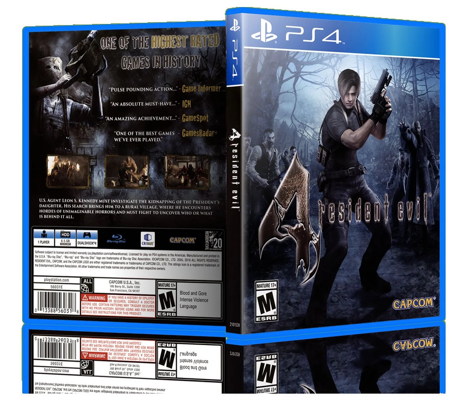 Resident Evil 4 - Replacement PS4 Cover and Case. NO GAME!!