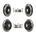 Transit Auto - Front Rear Ceramic Pads And Coated Drilled Slotted Disc Brake Rotors Kit For 2007-2012 Nissan Sentra SE-R KDA-100931